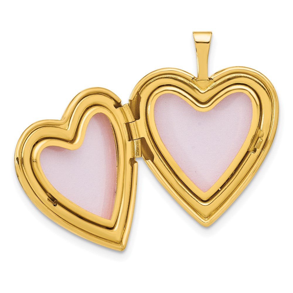 Gold Textured and Polished Heart Design 20mm Heart Locket - Model XL851 - Charlie & Co. Jewelry