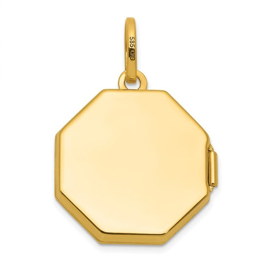 14K Gold Polished 20x15mm Curved Rectangle Locket - Model XL894