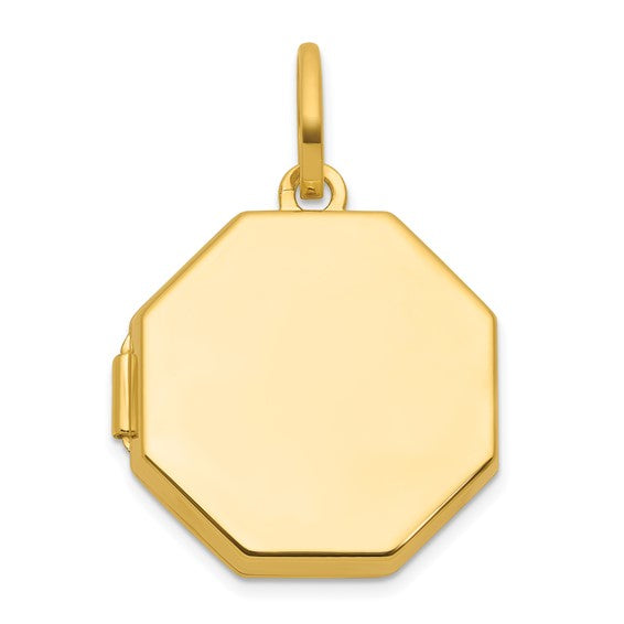 14K Gold Polished 20x15mm Curved Rectangle Locket - Model XL894