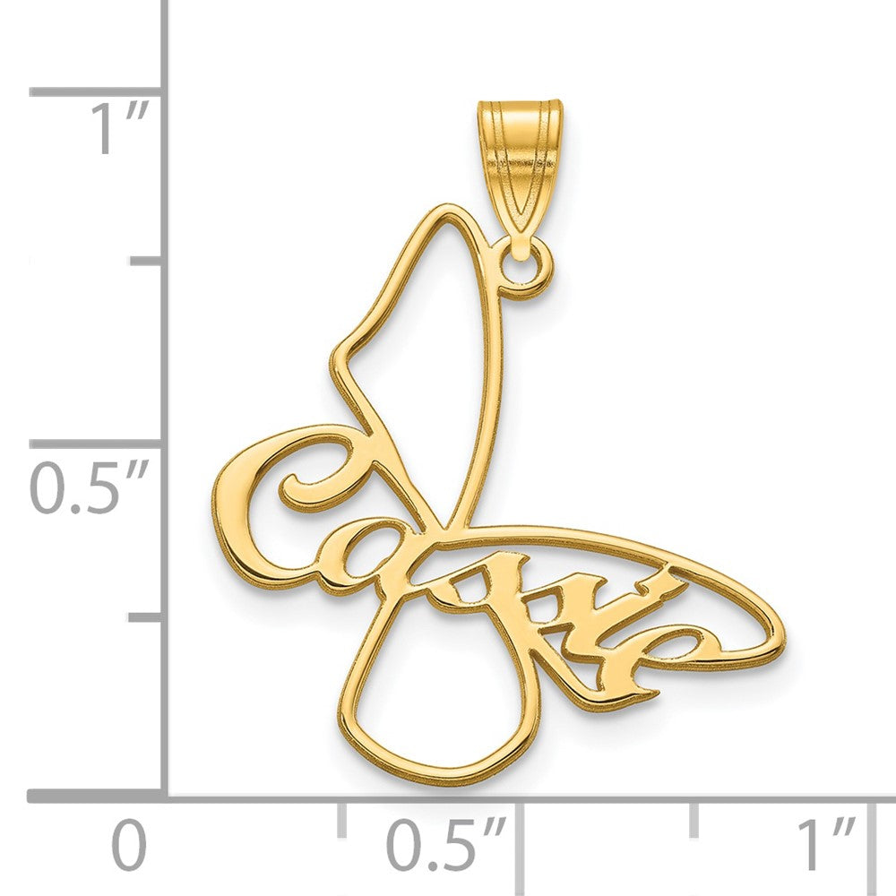 Charlie & Co Jewelry | 14k Yellow Gold Small Butterfly With Name Pendant - Model XNA1026Y