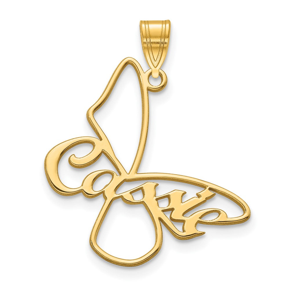 Charlie & Co Jewelry | 14k Yellow Gold Small Butterfly With Name Pendant - Model XNA1026Y