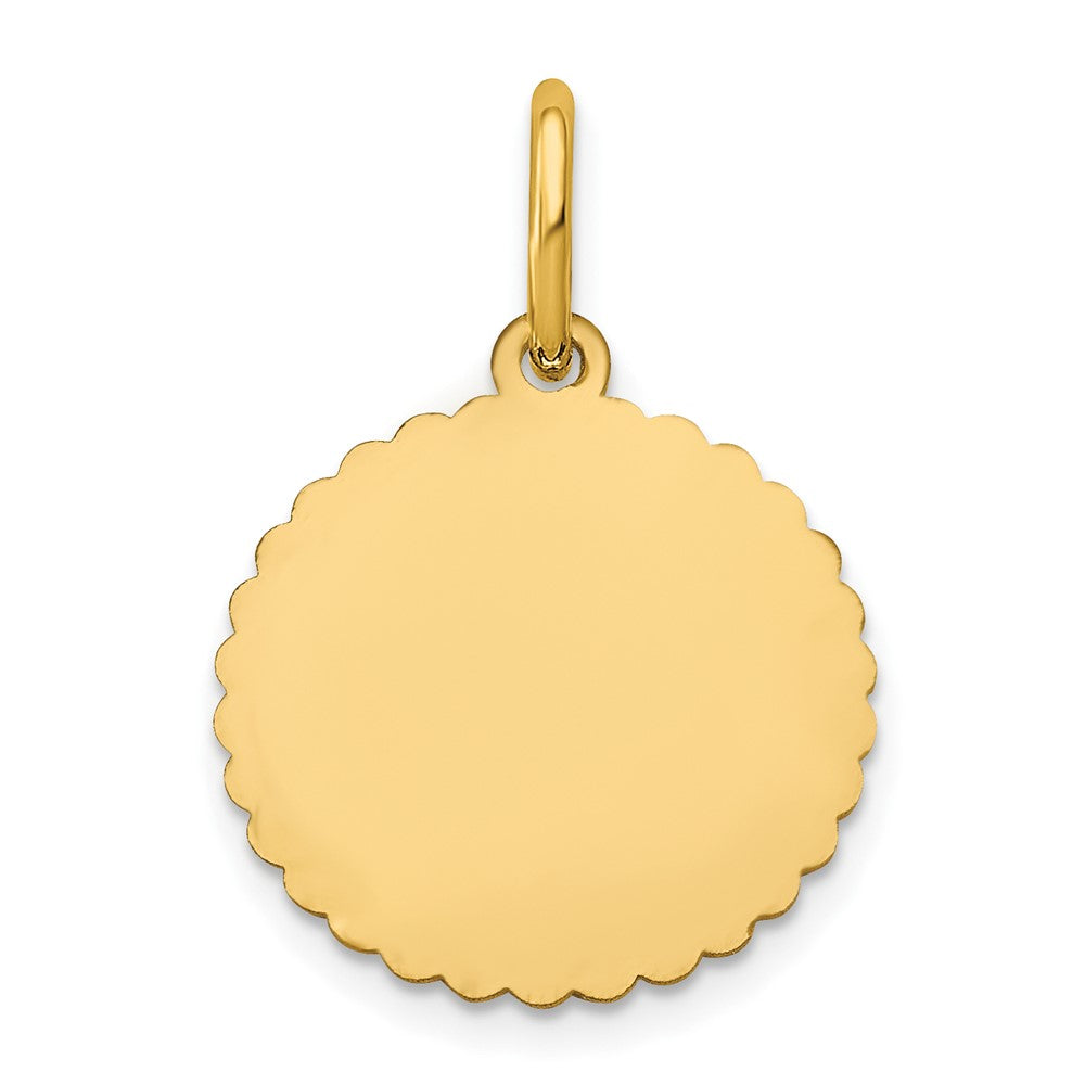 Charlie & Co Jewelry | 14k Yellow Gold Scalloped  Disc With Name Charm - Model XNA107Y