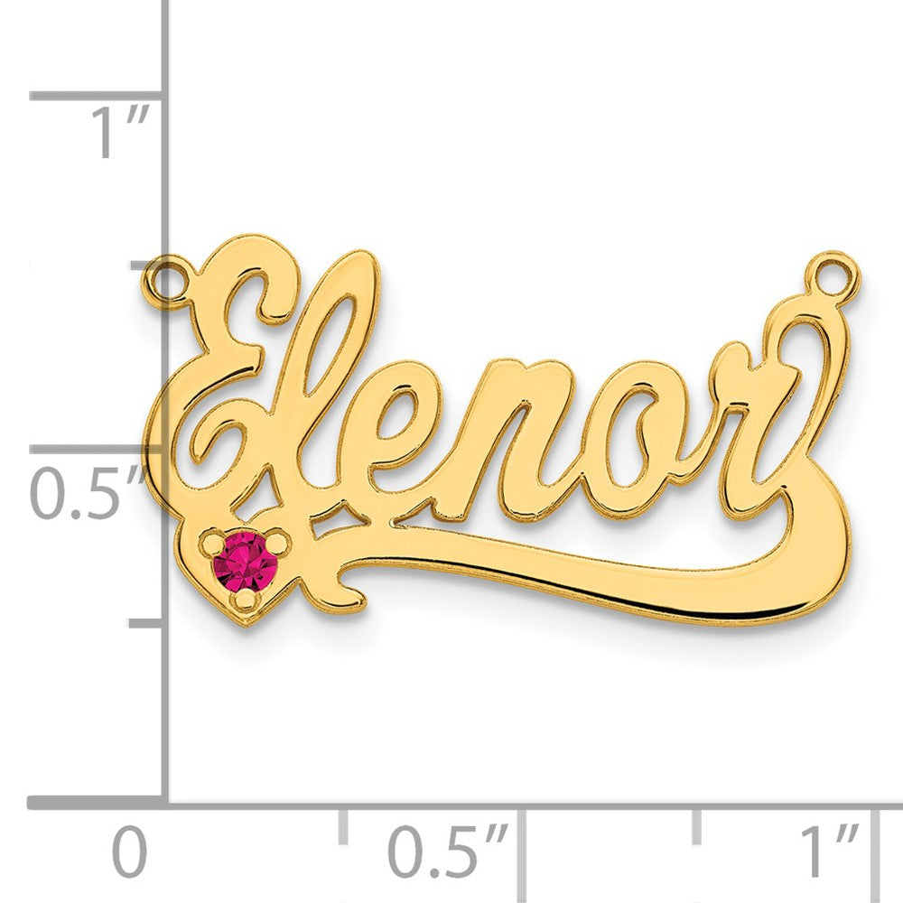 Charlie & Co Jewelry | 14k Yellow Gold Birthstone Heart Name Plate - Model XNA1102Y