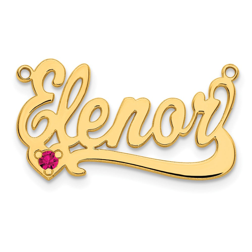 Charlie & Co Jewelry | 14k Yellow Gold Birthstone Heart Name Plate - Model XNA1102Y