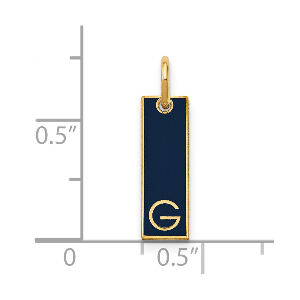 Charlie & Co Jewelry | 14k Yellow Gold Small Epoxy Initial Bar Charm - Model XNA1147Y