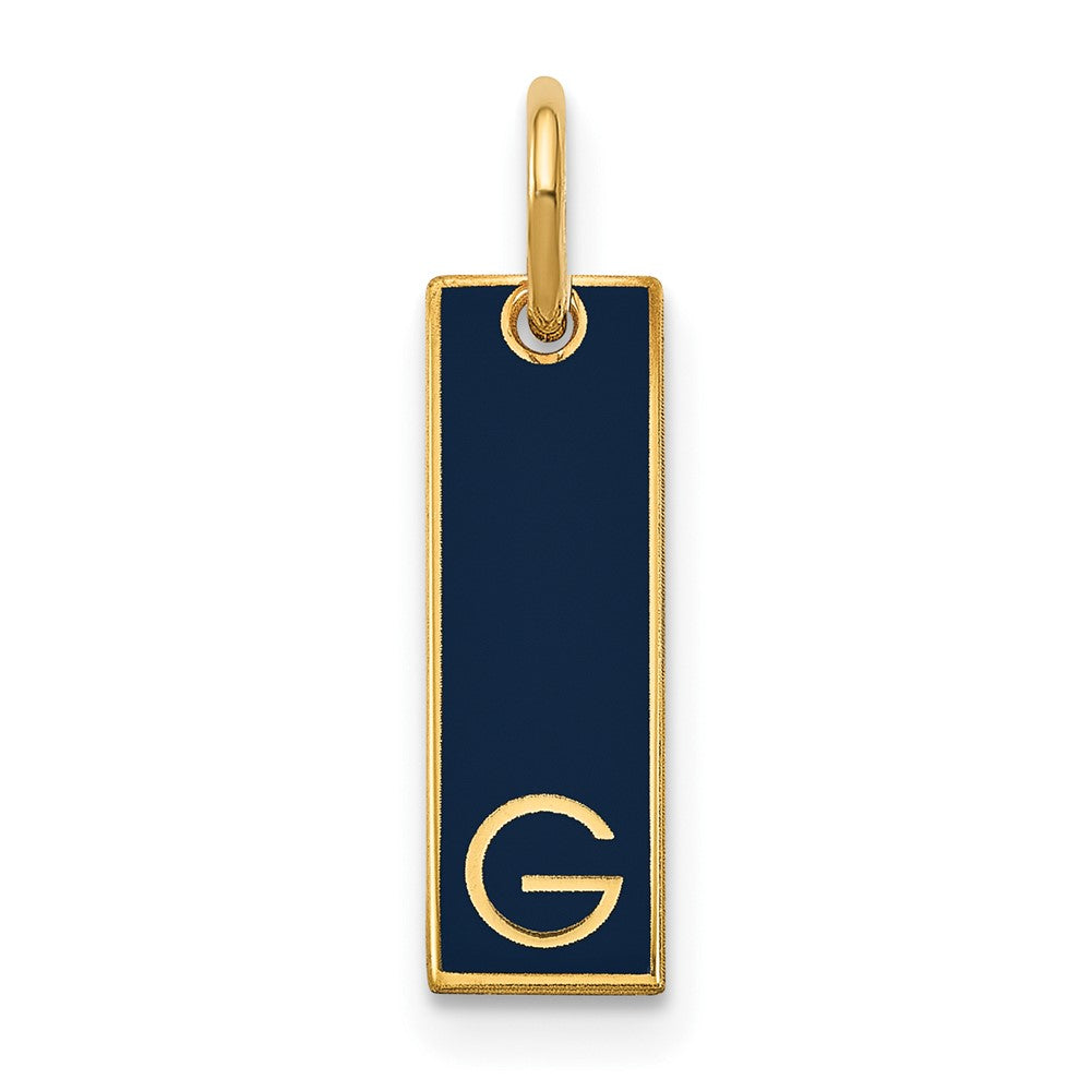 Charlie & Co Jewelry | 14k Yellow Gold Small Epoxy Initial Bar Charm - Model XNA1147Y