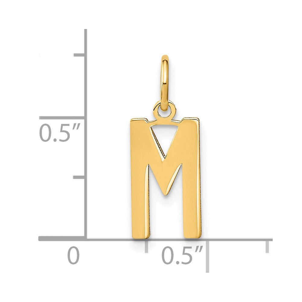 14K Gold Letter "M" Initial Pendant - Charlie & Co. Jewelry
