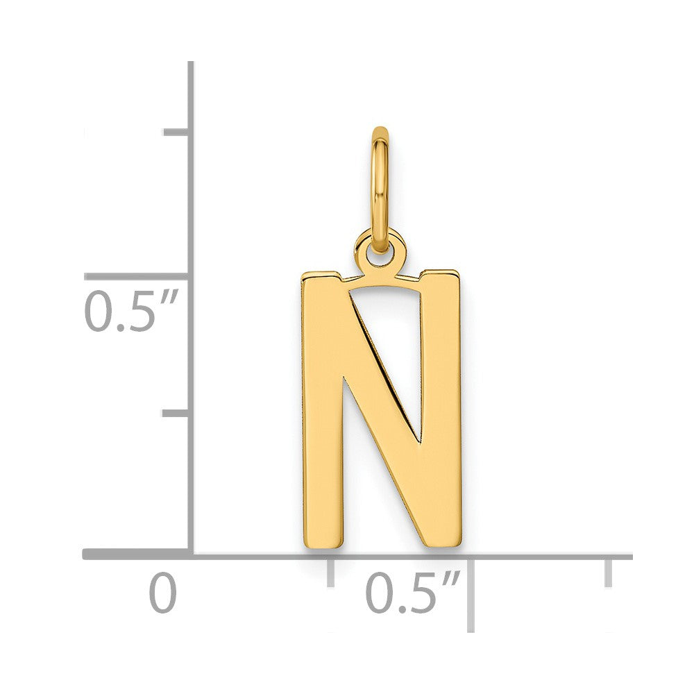14K Gold Letter "N" Initial Pendant - Charlie & Co. Jewelry