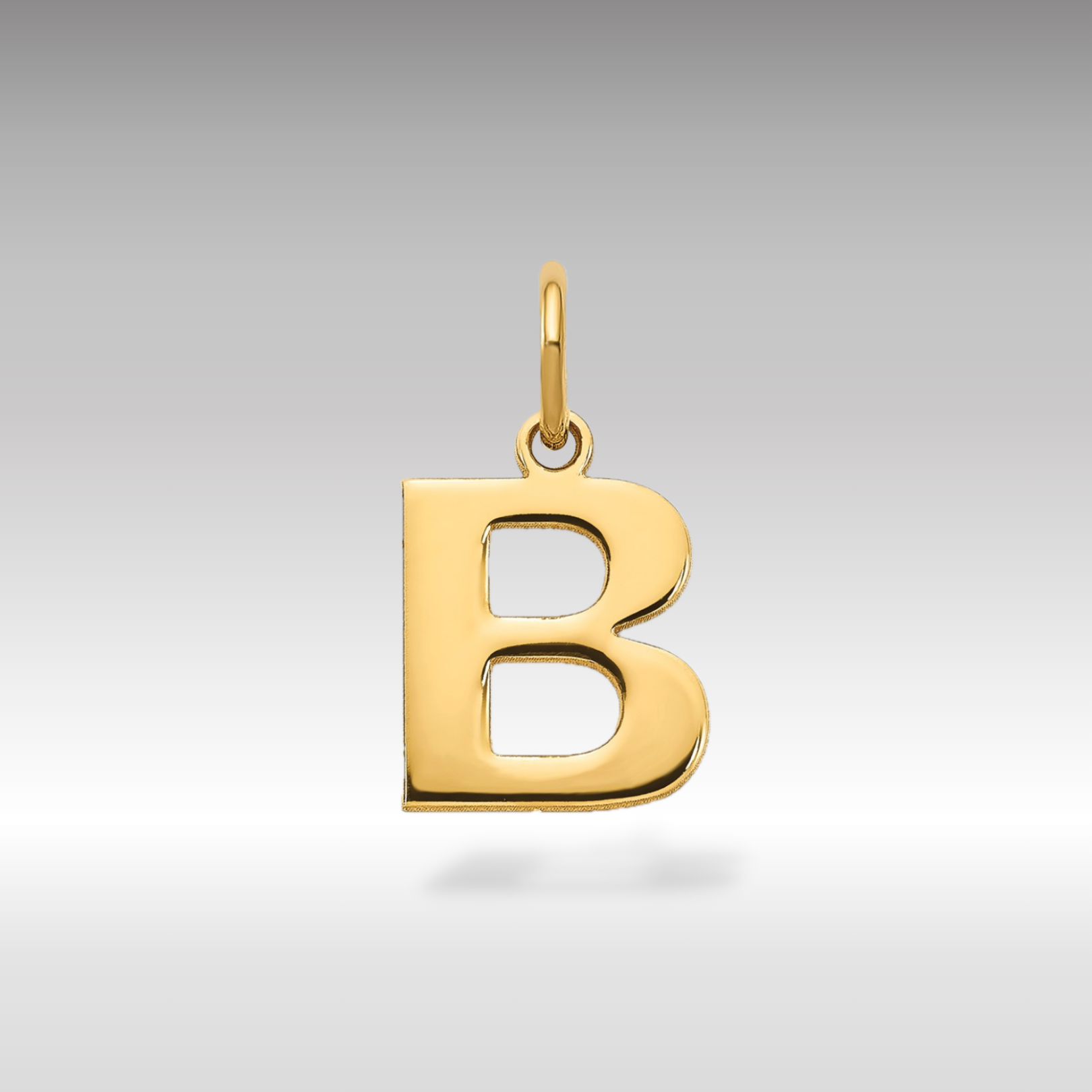 14K Gold Block Letter "B" Initial Pendant - Charlie & Co. Jewelry