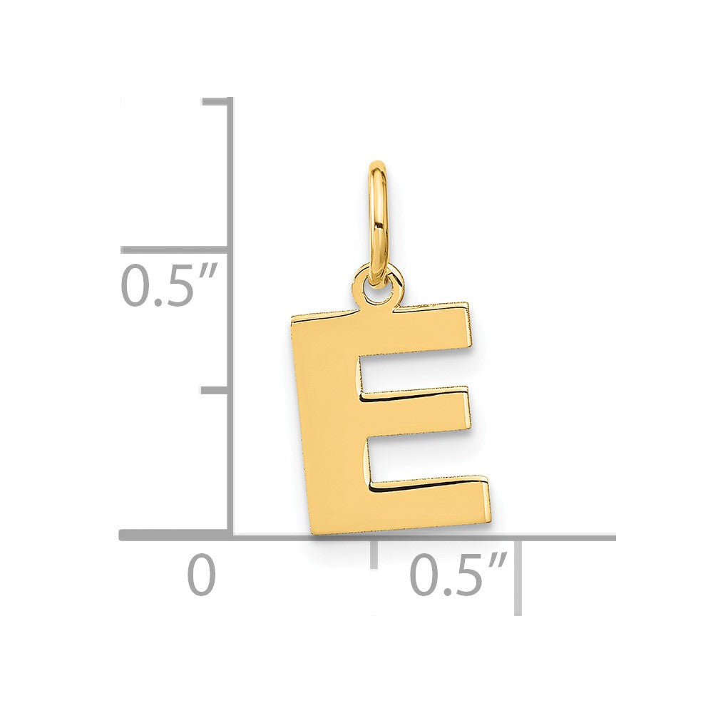 14K Gold Block Letter "E" Initial Pendant - Charlie & Co. Jewelry