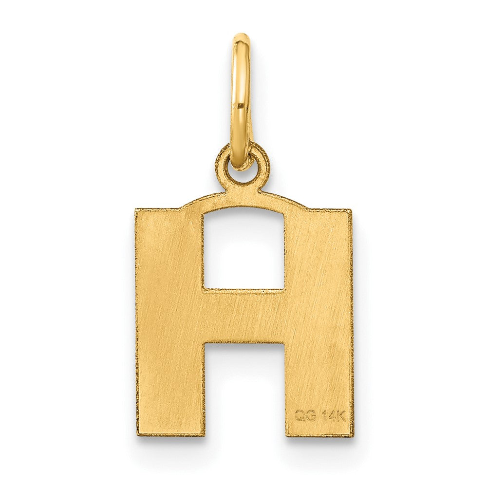 14K Gold Block Letter "H" Initial Pendant - Charlie & Co. Jewelry