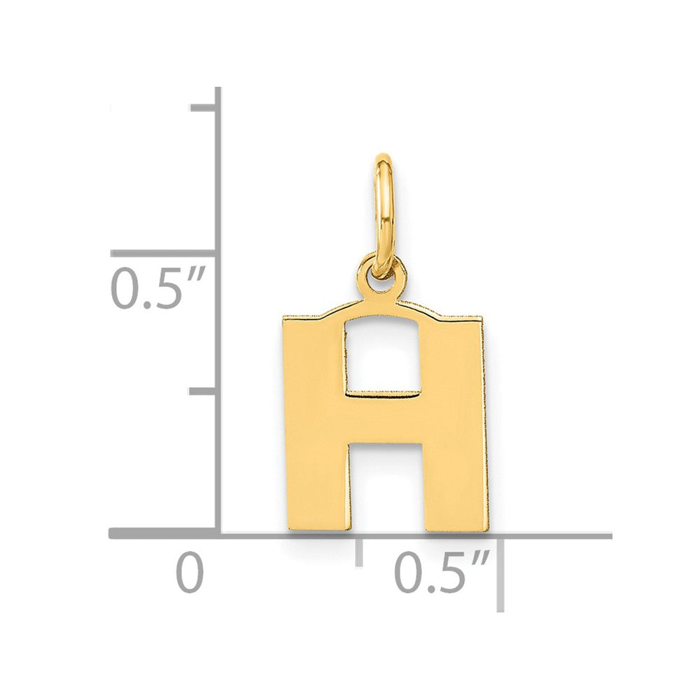 14K Gold Block Letter "H" Initial Pendant - Charlie & Co. Jewelry