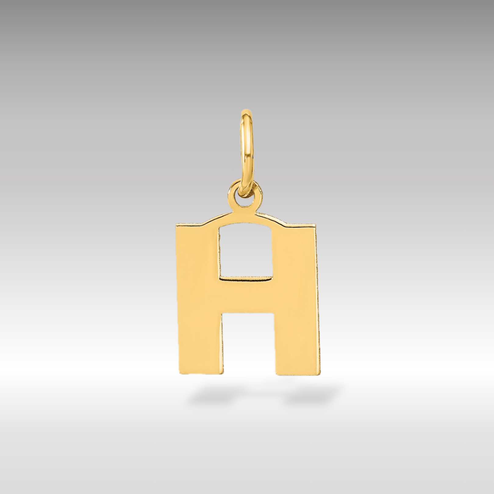 14K Gold Block Letter "H" Initial Pendant - Charlie & Co. Jewelry