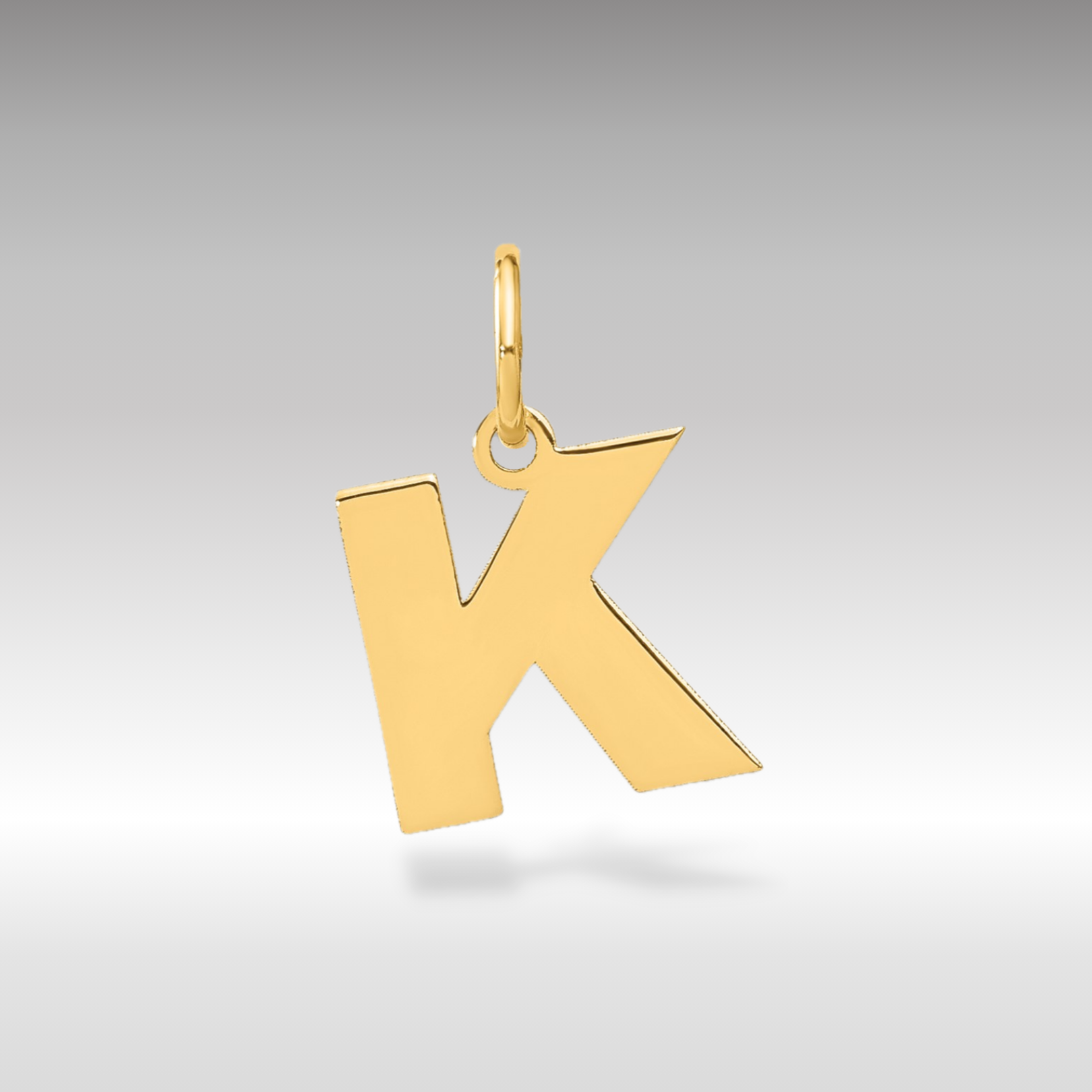 Charlie Co. Jewelry 14K Gold Block Letter K Initial Charm Gold Initial Pendant Pendant Only