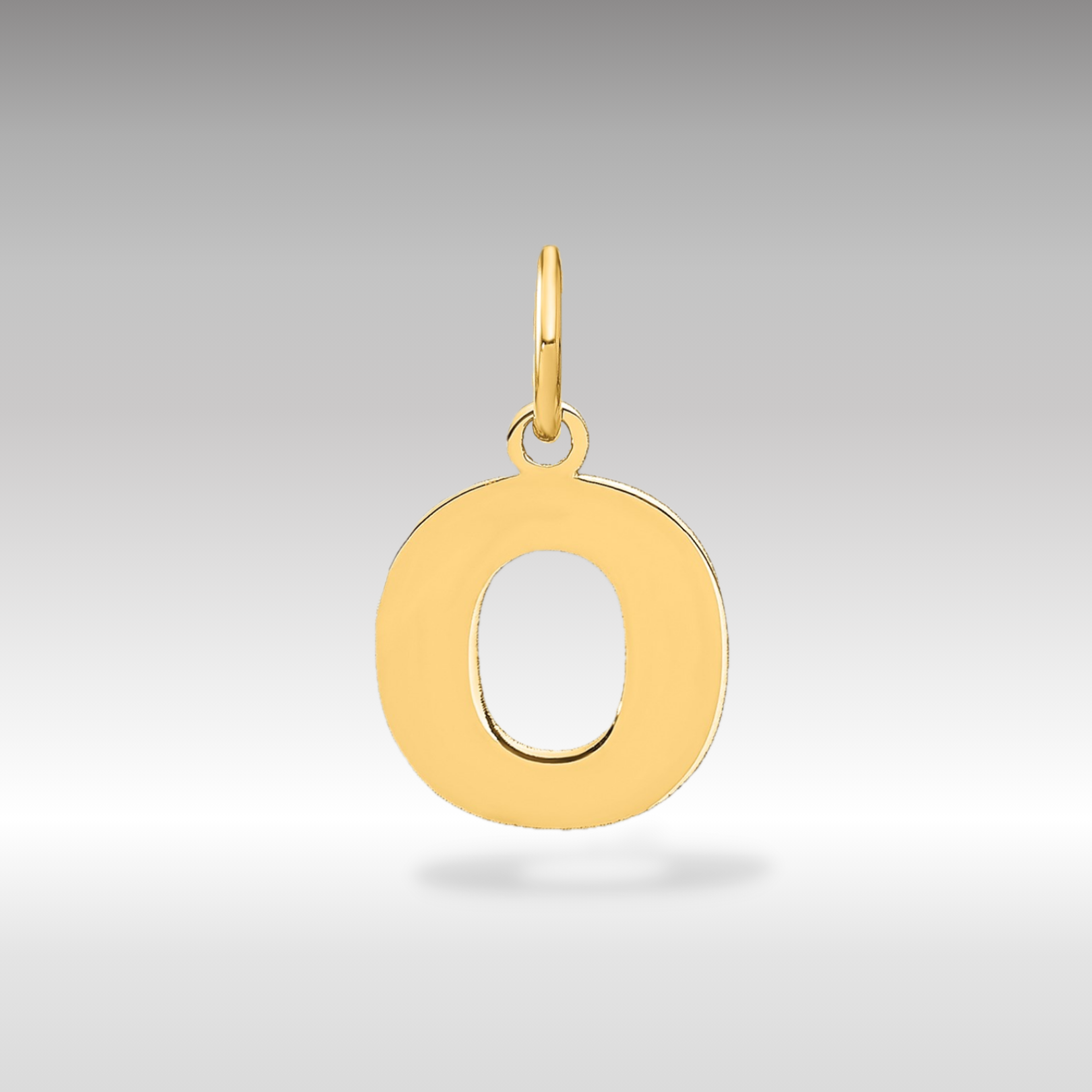 14K Gold Block Letter "O" Initial Pendant - Charlie & Co. Jewelry