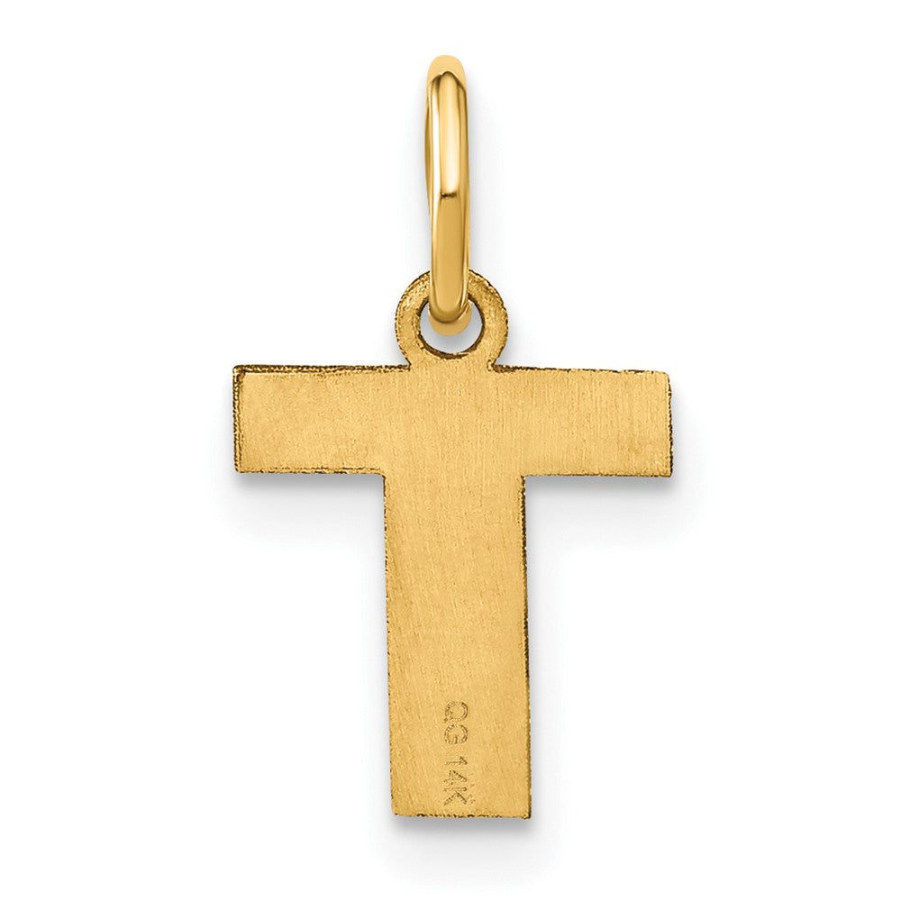 14K Gold Block Letter "T" Initial Pendant - Charlie & Co. Jewelry