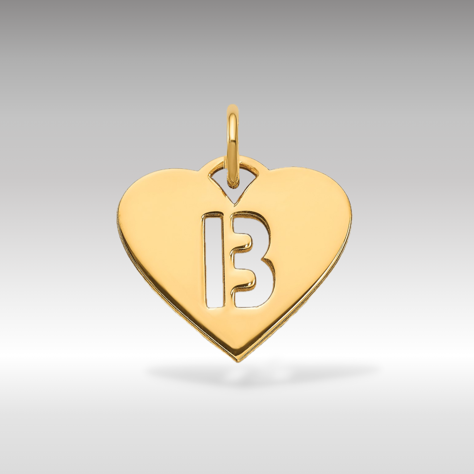 14K Gold Heart Cutout Letter B Pendant Charlie Jewelry