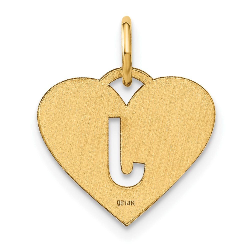 14K Gold Heart Pendant with Letter 'J' - Charlie & Co. Jewelry