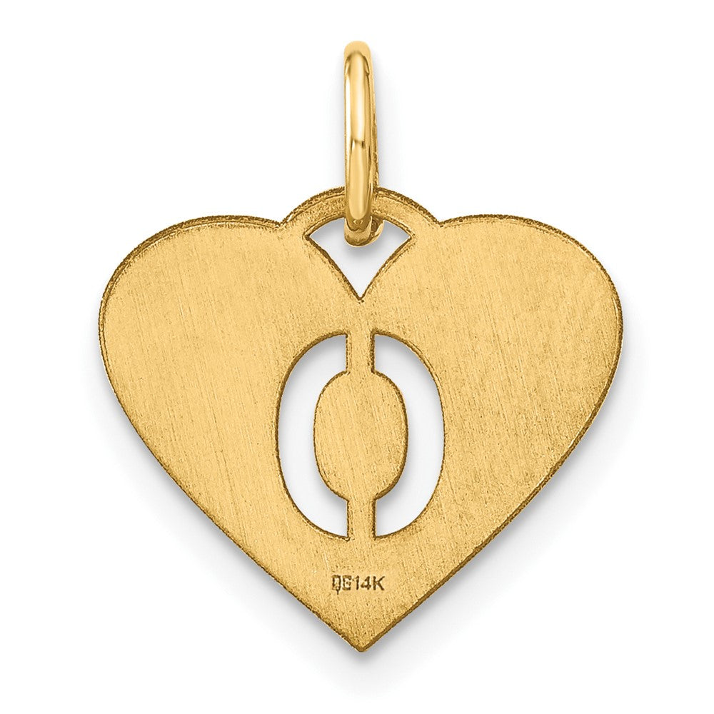 14K Gold Heart Pendant with Letter 'O' - Charlie & Co. Jewelry