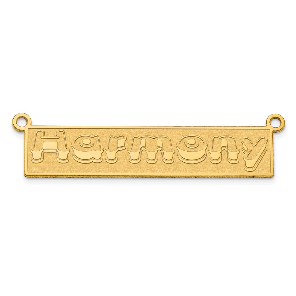 Charlie & Co Jewelry | 14k Yellow Gold Etched Bar Name Plate - Model XNA1413Y