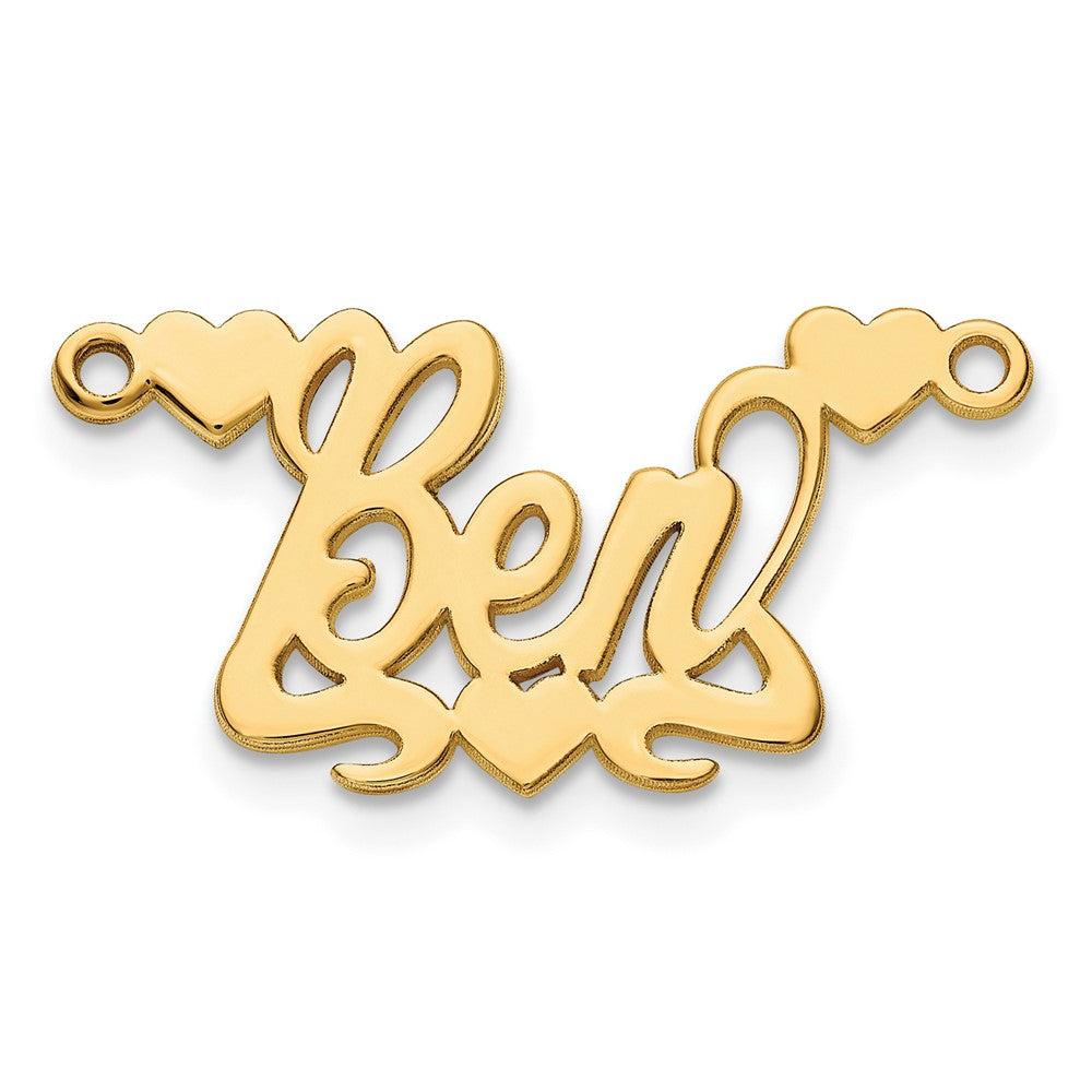 Charlie & Co Jewelry | 14k Yellow Gold Polished Hearts Name Plate - Model XNA142Y