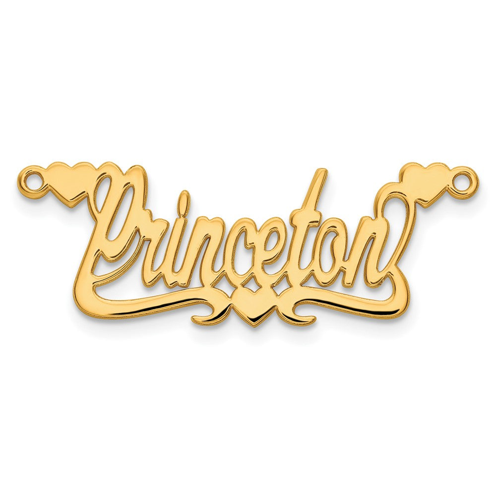 Charlie & Co Jewelry | 14k Yellow Gold Polished Hearts Name Plate - Model XNA142Y