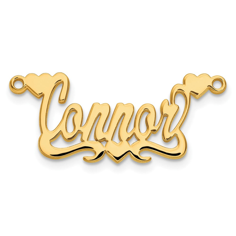 Charlie & Co Jewelry | 14k Yellow Gold Polished Hearts Name Plate - Model XNA142Y