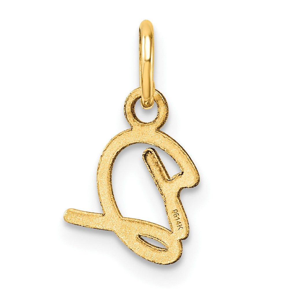 14K Gold Small Script Letter "D" Initial Pendant - Charlie & Co. Jewelry