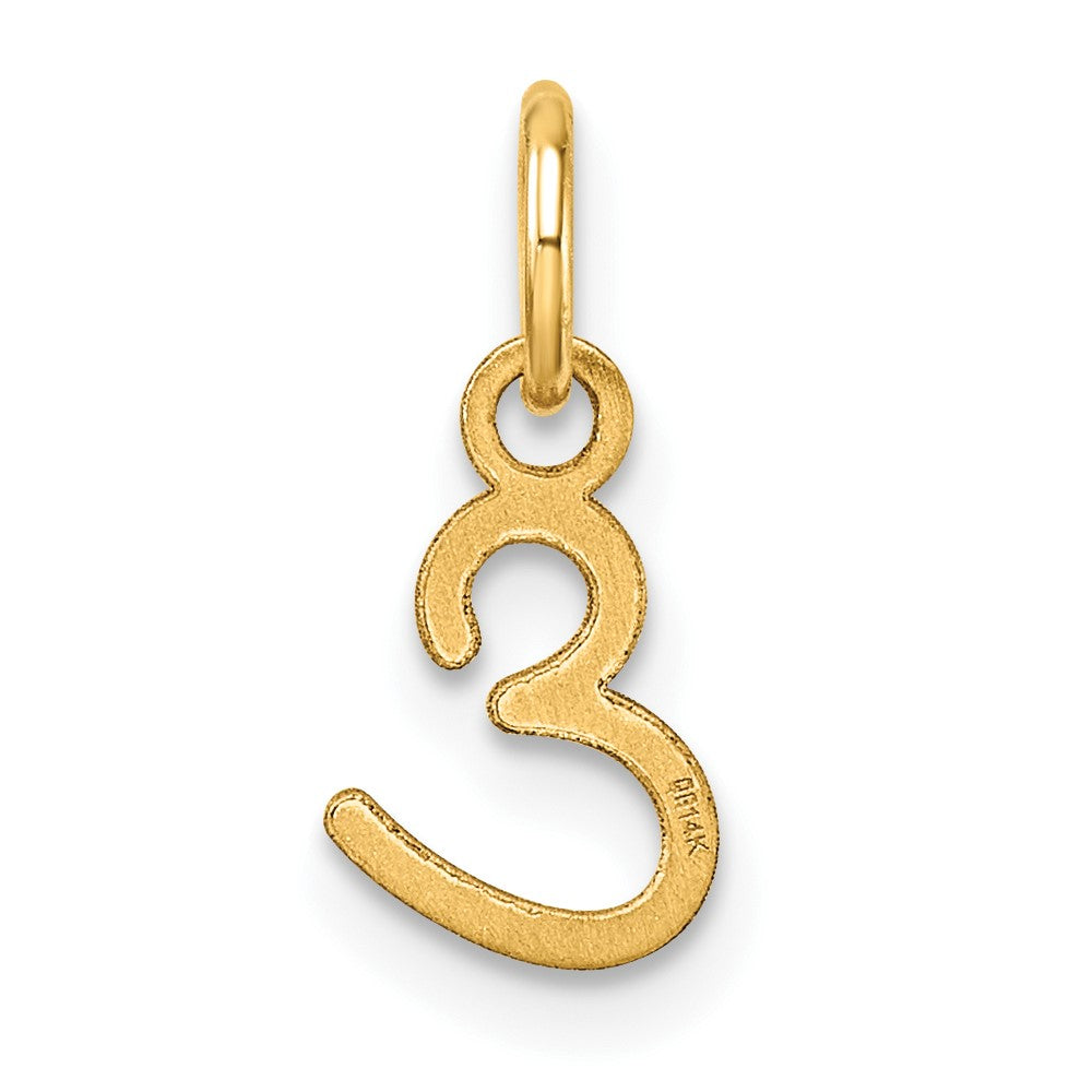 14K Gold Small Script Letter "E" Initial Pendant - Charlie & Co. Jewelry