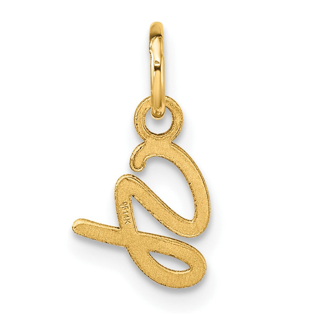 14K Gold Small Script Letter "G" Initial Pendant - Charlie & Co. Jewelry