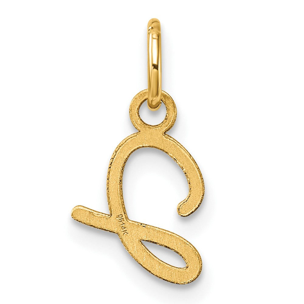 14K Gold Small Script Letter "J" Initial Pendant - Charlie & Co. Jewelry