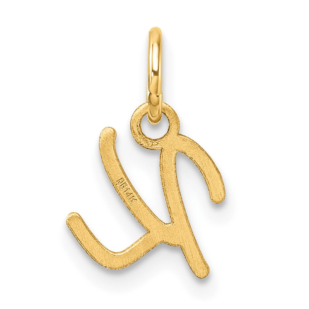 14K Gold Small Script Letter "K" Initial Pendant - Charlie & Co. Jewelry