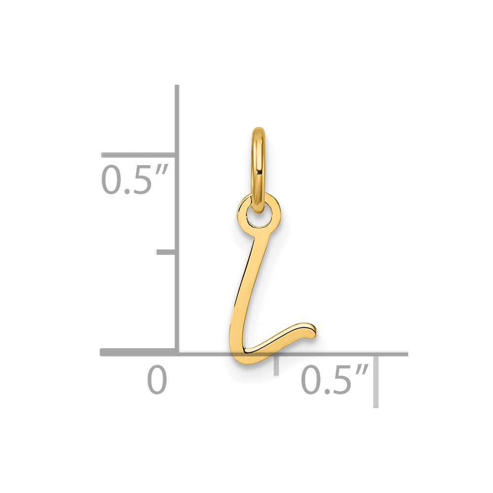 14K Gold Small Script Letter "L" Initial Pendant - Charlie & Co. Jewelry
