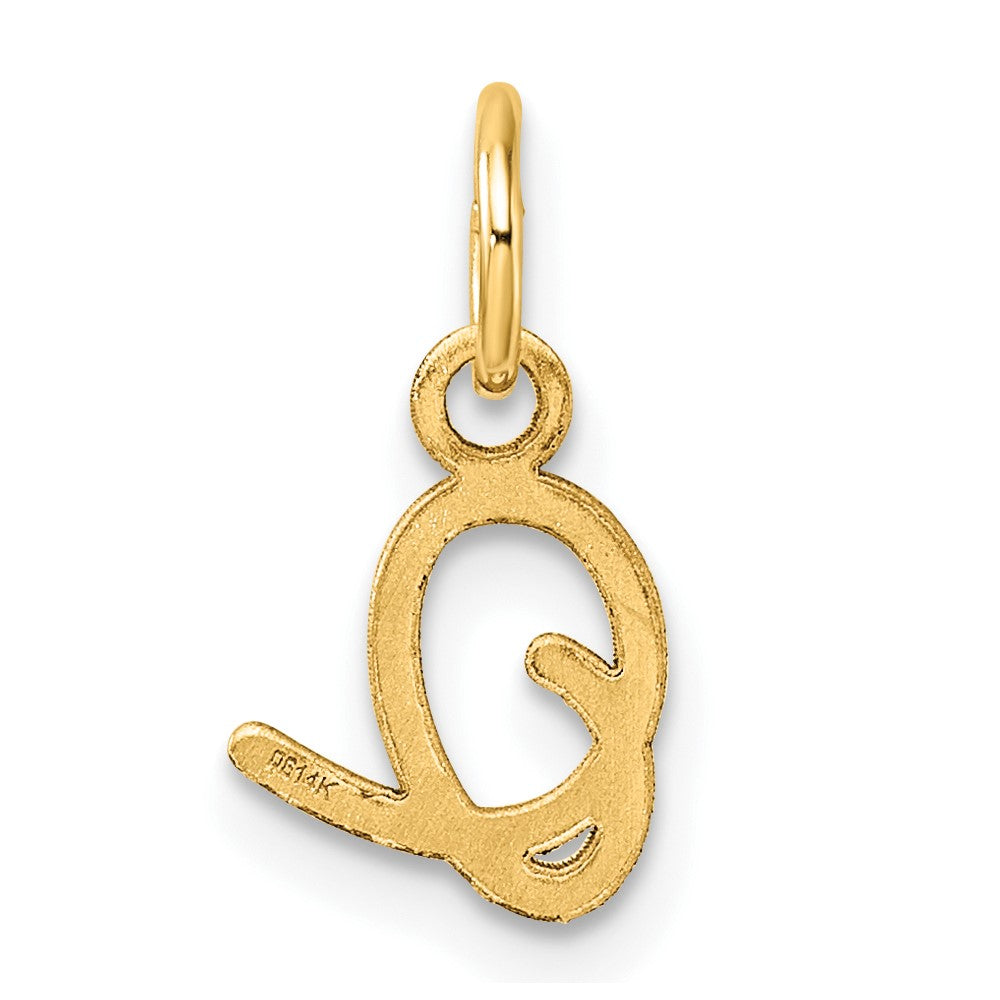 14K Gold Small Script Letter "O" Initial Pendant - Charlie & Co. Jewelry