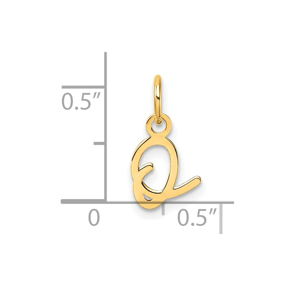 14K Gold Small Script Letter "O" Initial Pendant - Charlie & Co. Jewelry