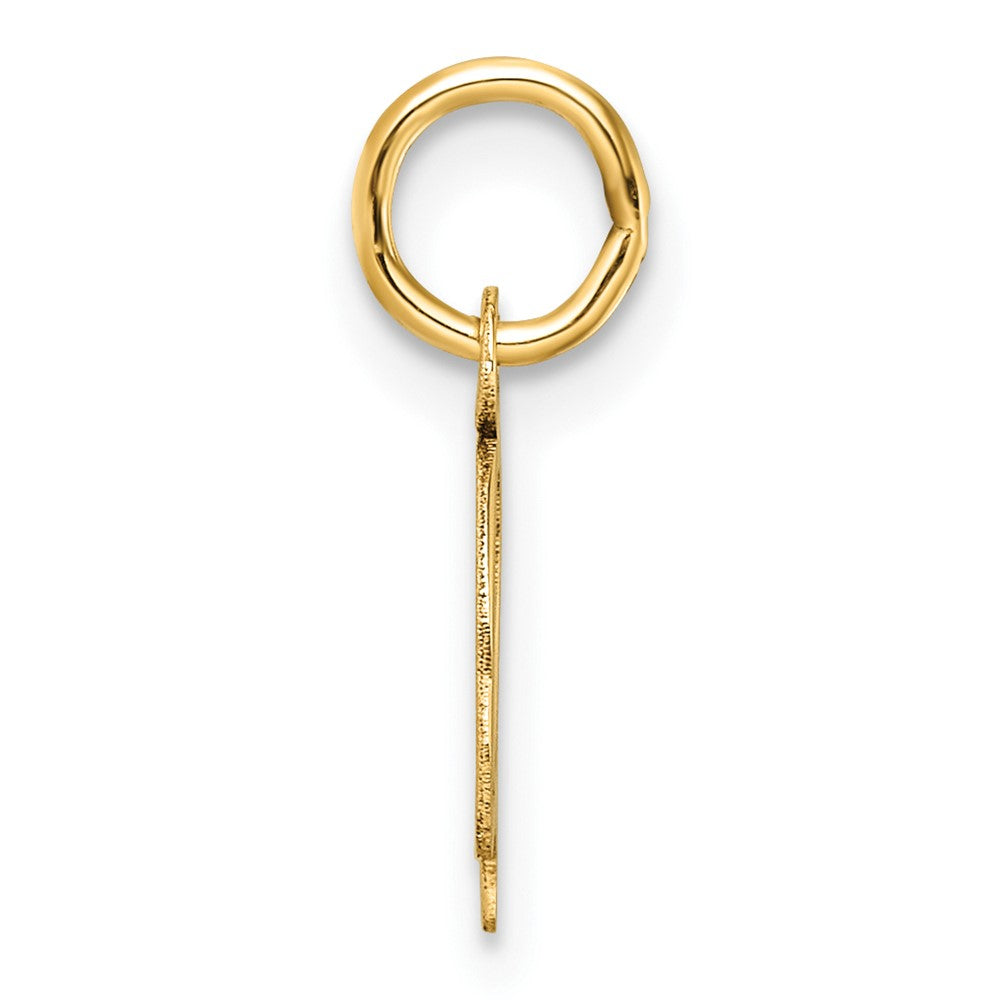 14K Gold Small Script Letter "Q" Initial Pendant - Charlie & Co. Jewelry