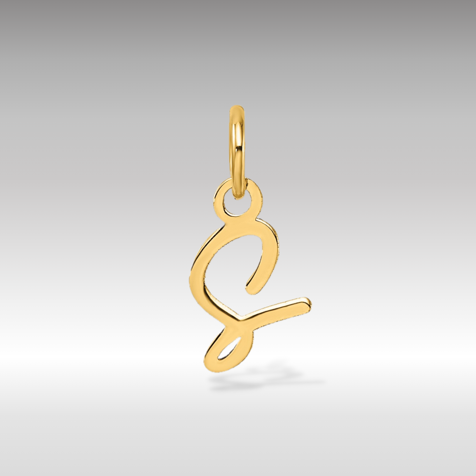 14K Gold Small Script Letter "S" Initial Pendant - Charlie & Co. Jewelry