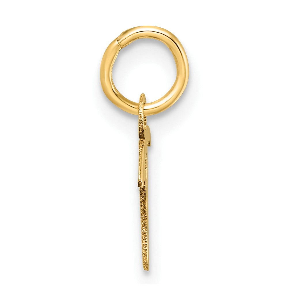 14K Gold Small Script Letter "T" Initial Pendant - Charlie & Co. Jewelry