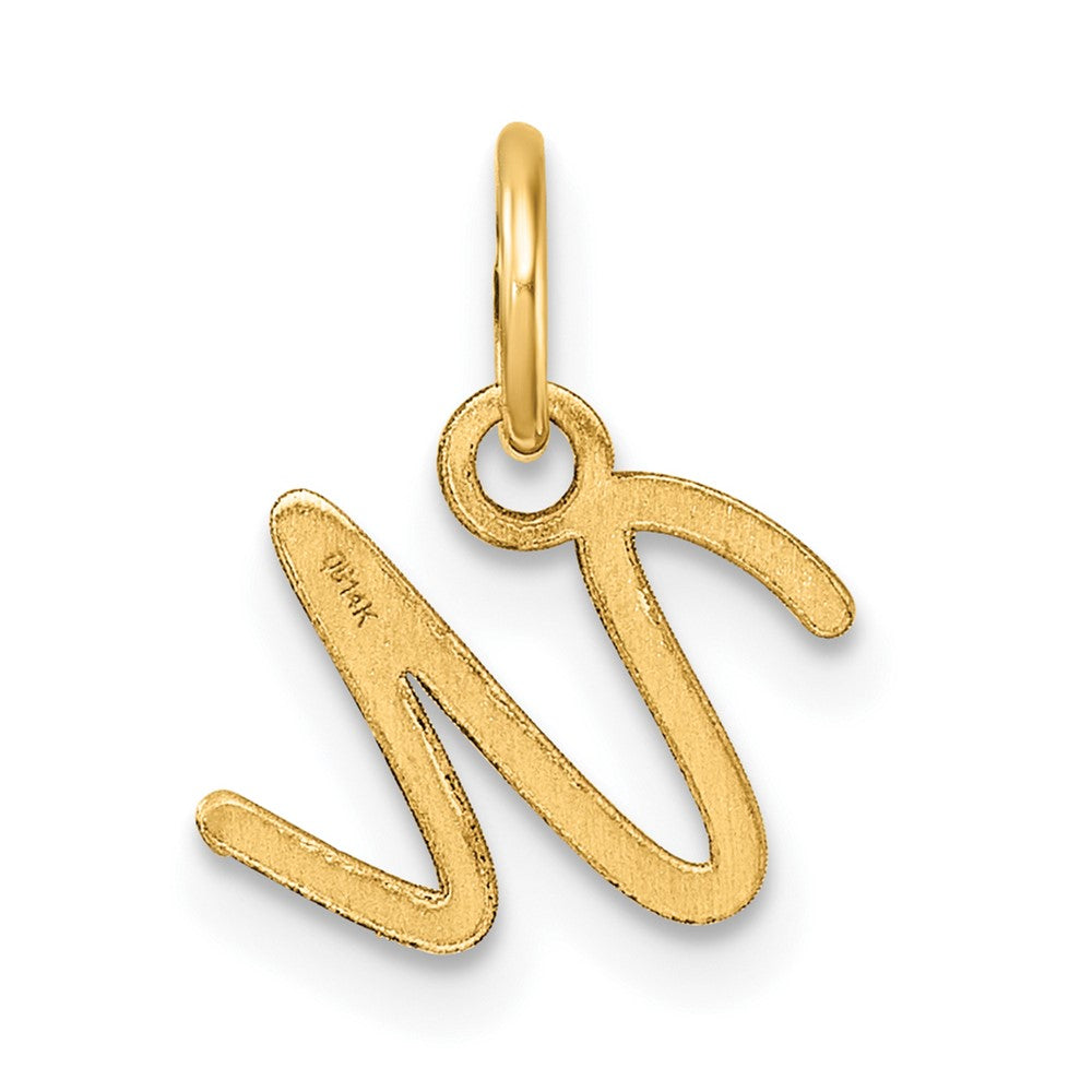 14K Gold Small Script Letter "U" Initial Pendant - Charlie & Co. Jewelry