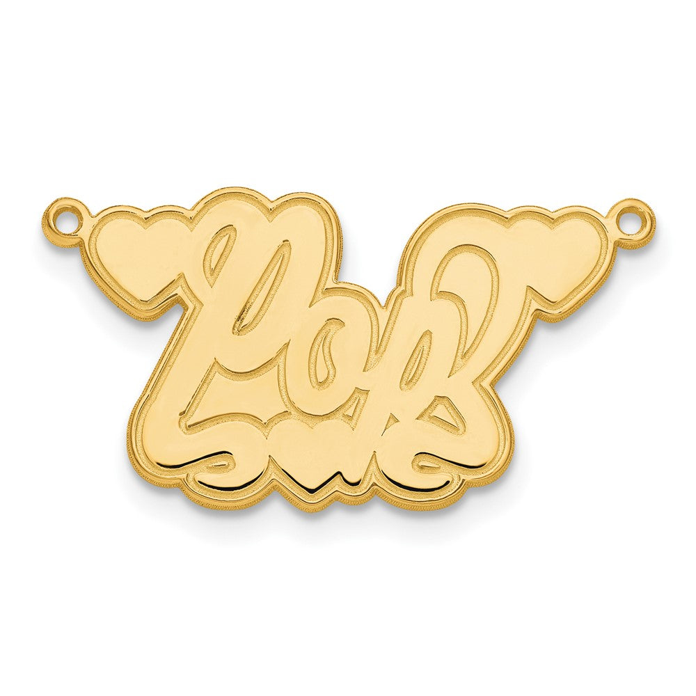 Charlie & Co Jewelry | 14k Yellow Gold Etched Hearts Name Plate - Model XNA838Y