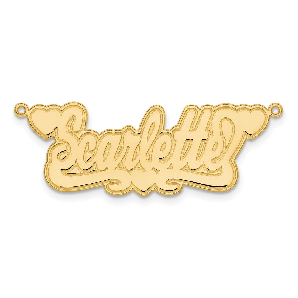 Charlie & Co Jewelry | 14k Yellow Gold Etched Hearts Name Plate - Model XNA838Y