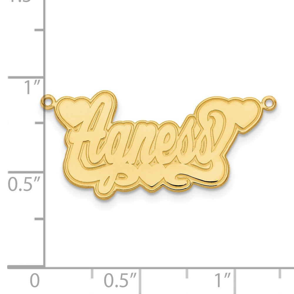 Charlie & Co Jewelry | 14k Yellow Gold Etched Hearts Name Plate - Model XNA838Y