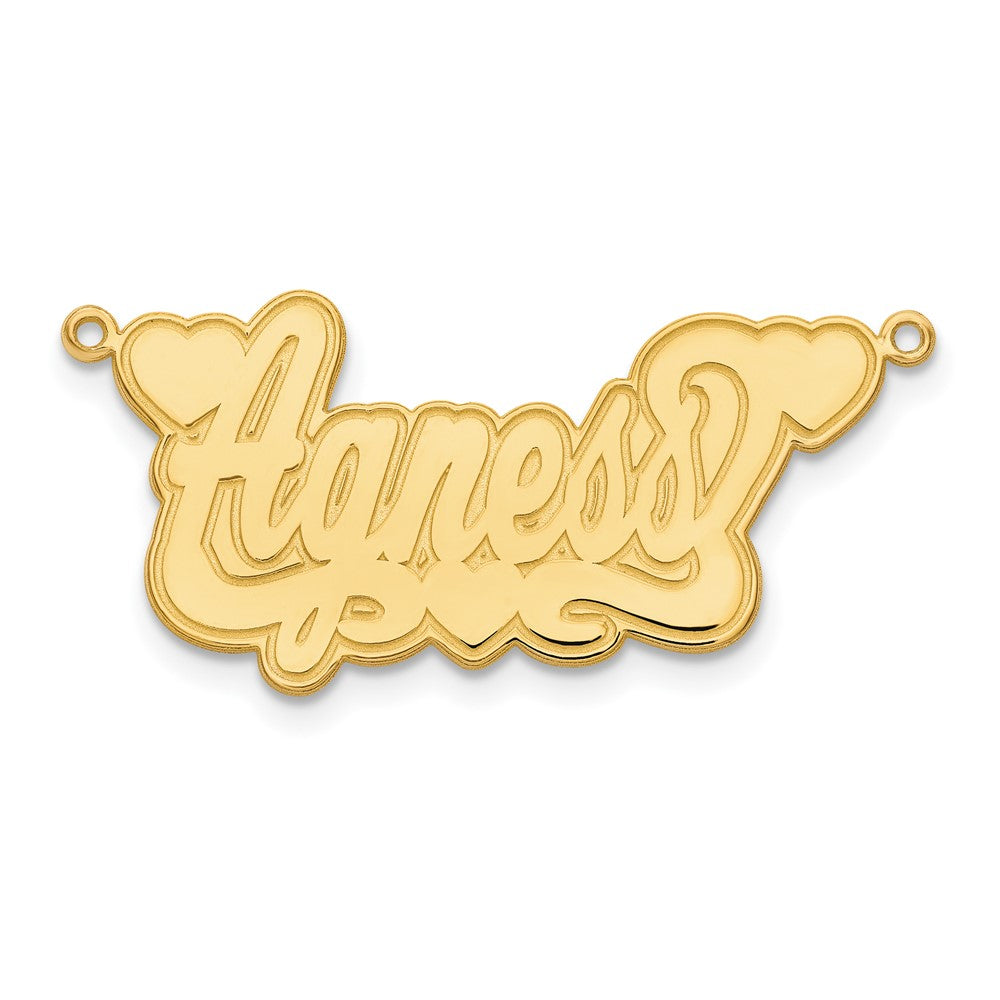 Charlie & Co Jewelry | 14k Yellow Gold Etched Hearts Name Plate - Model XNA838Y