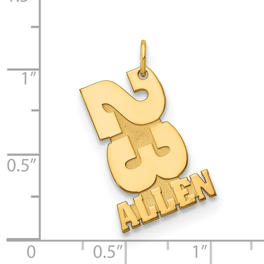 Charlie & Co Jewelry | 14k Yellow Gold Stacked Number And Name Charm - Model XNA869Y