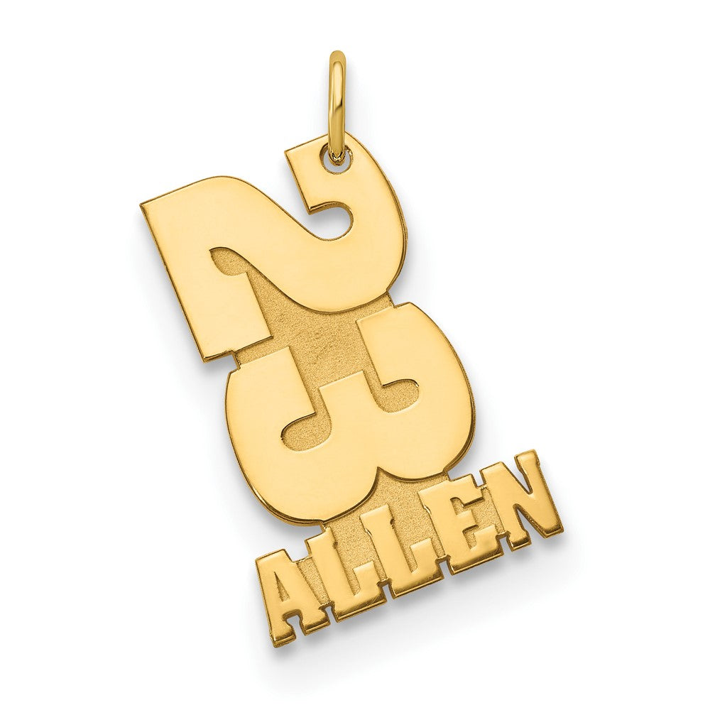 Charlie & Co Jewelry | 14k Yellow Gold Stacked Number And Name Charm - Model XNA869Y