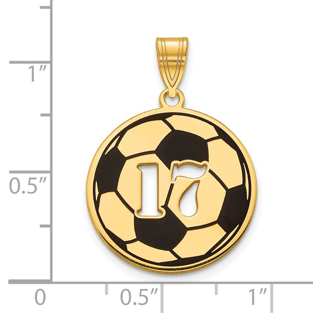 Charlie & Co Jewelry | 14k Yellow Gold Epoxy  Soccer Ball With Cut-out Number Pendant - Model XNA925Y