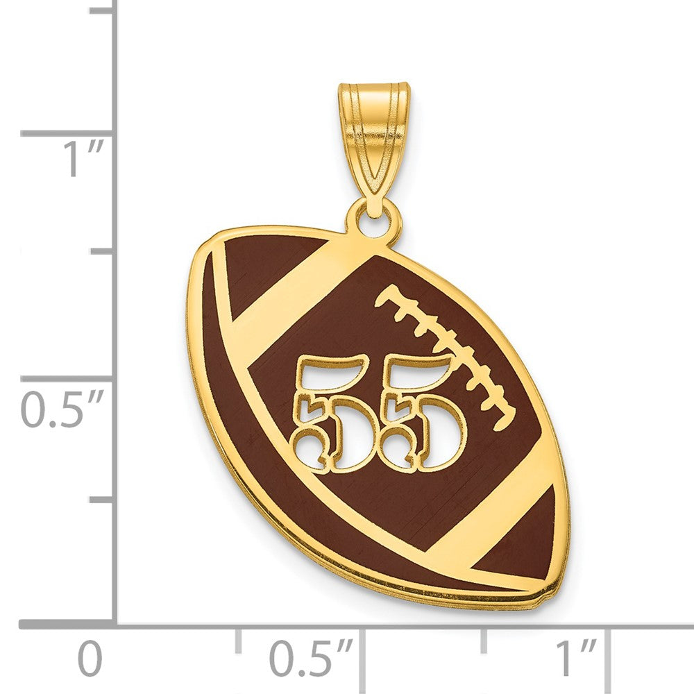 Charlie & Co Jewelry | 14k Yellow Gold Epoxy Football With Cut-out Number Pendant - Model XNA928Y