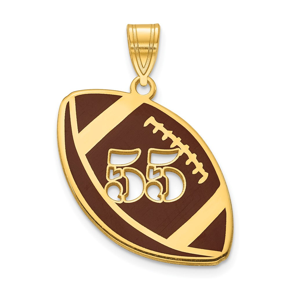 Charlie & Co Jewelry | 14k Yellow Gold Epoxy Football With Cut-out Number Pendant - Model XNA928Y