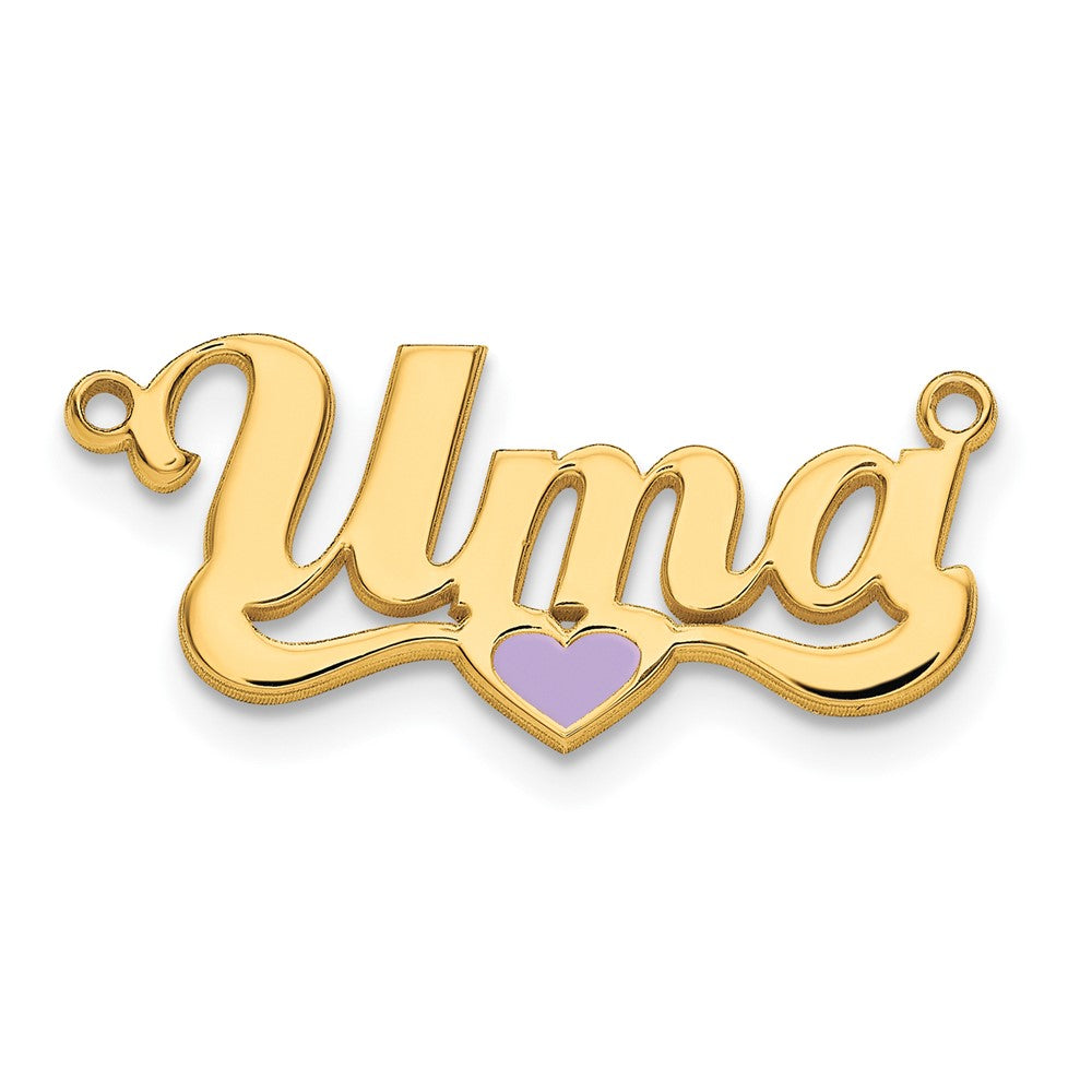 Charlie & Co Jewelry | 14k Yellow Gold Epoxy Heart Name Plate - Model XNA936Y