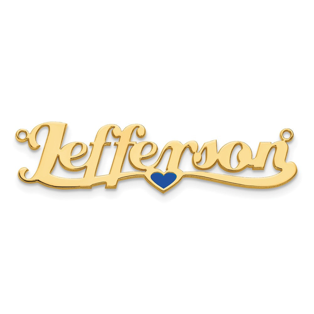 Charlie & Co Jewelry | 14k Yellow Gold Epoxy Heart Name Plate - Model XNA936Y